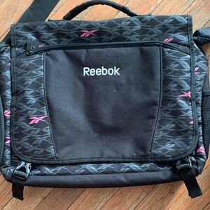Reebok Black and Pink Geometric Laptop Bag